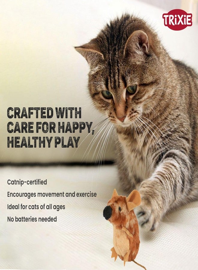 TRIXIE Plush Mouse Cat Toy for Indoor Cats | Soft Catnip Toy Made of Polyester | Interactive Cat Play Toy for Fun, Exercise & Mental Stimulation - 8 cm - Image 4